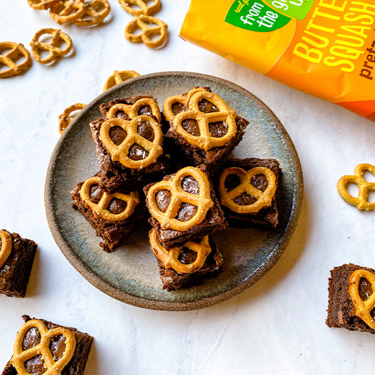 HEALTHY SALTED PRETZEL BROWNIES