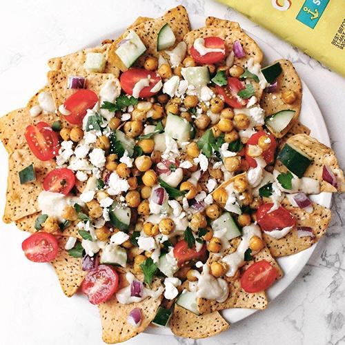 PLANT-BASED GREEK NACHOS